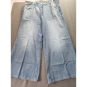 NEW Torrid Jeans Baggy Wide Leg Duo Denim High Rise Stretch Size 22S length 28"